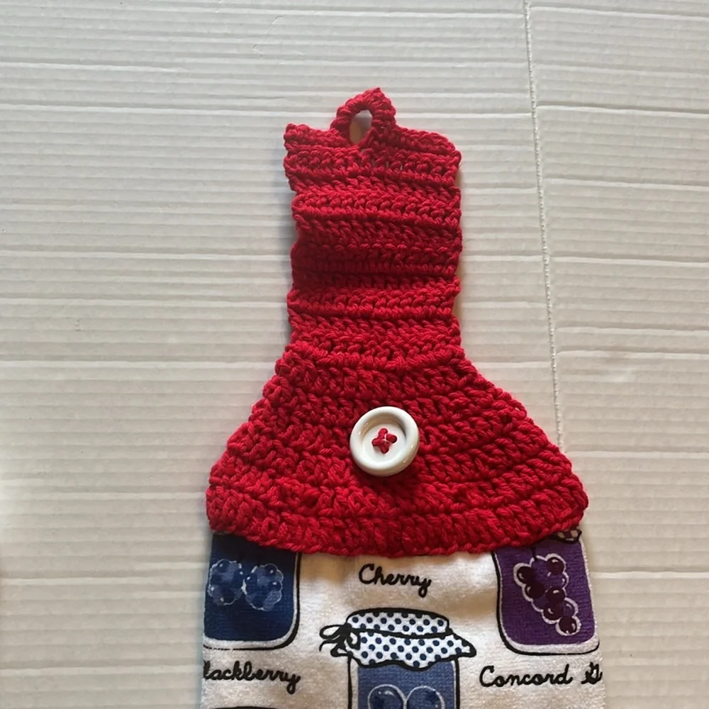Homemade-Set of Three-crocheted Decorative Kitchen Towels.